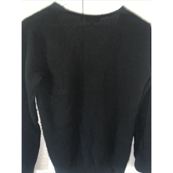 Theory Women's Black Cashmere V-Neck Long Sleeve Sweater Size Small - Picture 7 of 8